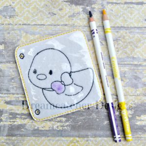 In The Hoop Cute Chick Coloring Page Embroidery Design