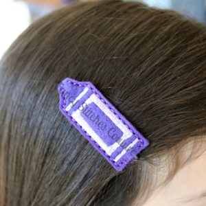 In The Hoop Crayon Bobby Pin Felt Embroidery Design