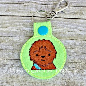 In The Hoop Crunchy Space Hero Key Fob Keychain Felt Embroidery Design