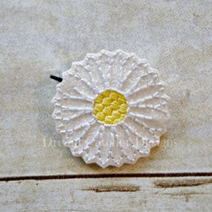 In The Hoop Daisy Flower Bobby Pin Felt Embroidery Design