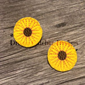 In The Hoop Daisy Flower Bobby Pin Felt Embroidery Design