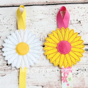 In The Hoop Daisy Flower Bow Holder Felt Embroidery Design