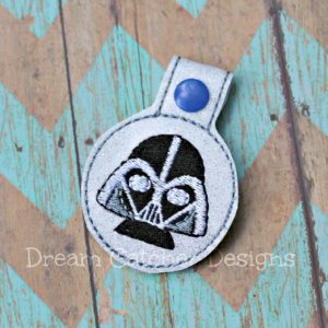 In The Hoop Dee Vee Space Villain Key Fob Keychain Felt Embroidery Design