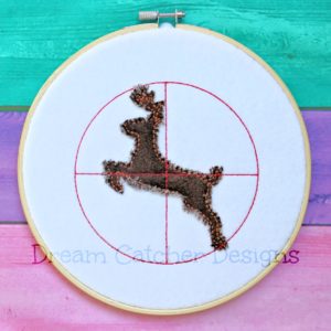 Deer Hunting Raggy Applique Embroidery Design