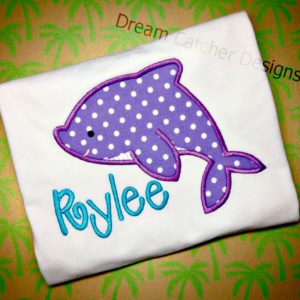 Dolphin Applique Embroidery Design
