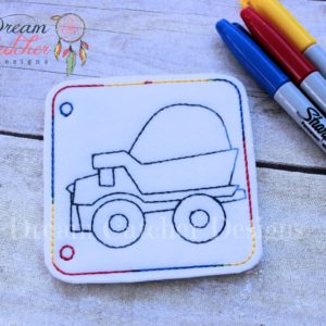 In The Hoop Dump Truck Coloring Page Embroidery Design