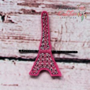 In The Hoop Eiffel Tower Bobby Pin Felt Embroidery Design