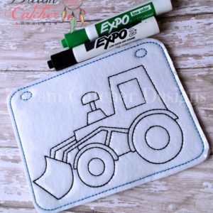 In The Hoop Excavator Coloring Page Embroidery Design