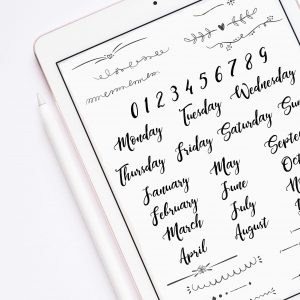 Fancy Days and Month Set Digital Planner and Printable Design