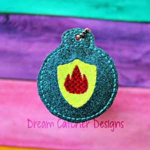 In The Hoop Fireman Key Fob Keychain Felt Embroidery Design