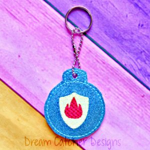 In The Hoop Fireman Key Fob Keychain Felt Embroidery Design