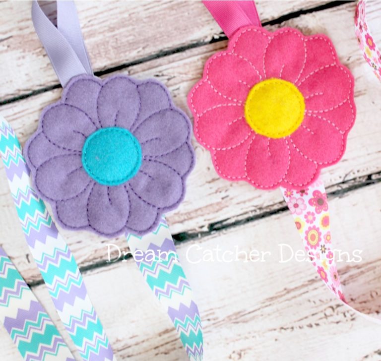 In The Hoop Flower Bow Holder Felt Embroidery Design - The Creative Frenzy