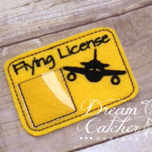 In The Hoop Felt Flying License Pretend Play Embroidery Design
