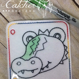 In The Hoop Gator Coloring Page Embroidery Design