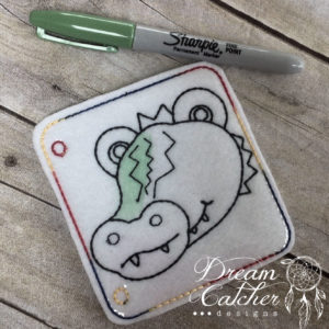 In The Hoop Gator Coloring Page Embroidery Design