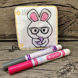 In The Hoop Geeky Easter Bunny Coloring Page Embroidery Design