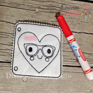 In The Hoop Geeky Heart Coloring Page Embroidery Design