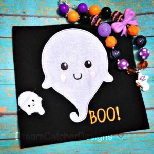 Halloween Ghost Applique Embroidery Design