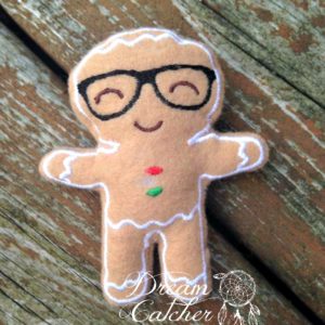 In The Hoop Geeky Gingerbread Boy Stuffed Stuffie Embroidery Design
