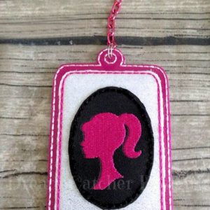 In The Hoop Girl Silhouette Felt Luggage Tag Embroidery Design