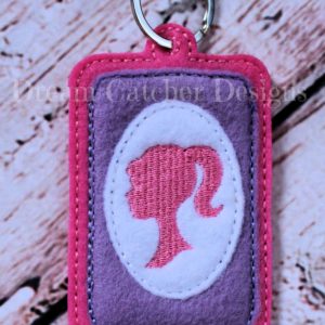 In The Hoop Girl Silhouette Felt Luggage Tag Embroidery Design