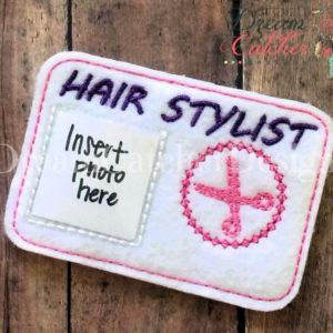In The Hoop Felt Hair Stylist License Pretend Play Embroidery Design