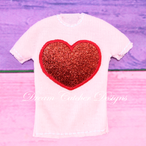 In The Hoop Small Doll/Elf Heart Applique Sweater and Shirt Embroidery Design 12 ” Dolls