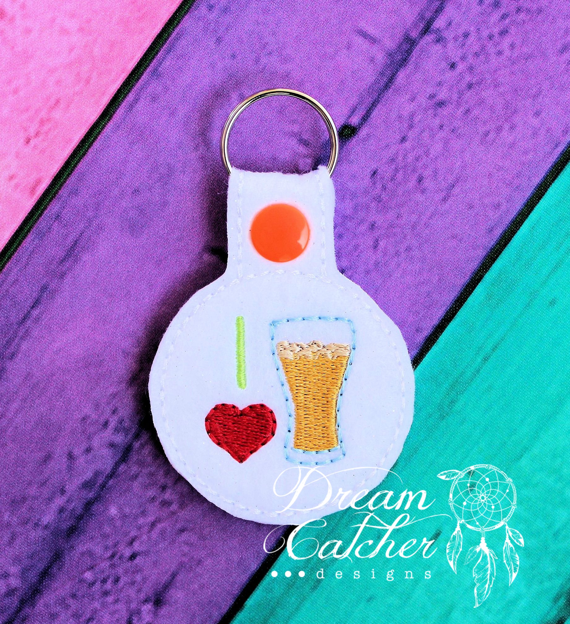 In The Hoop I Heart Geeks Key Fob Keychain Felt Embroidery Design - The  Creative Frenzy