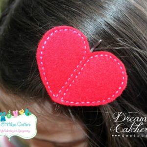 In The Hoop Heart Bobby Pin Felt Embroidery Design