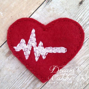 In The Hoop Heart Rate Doctor Nurse Feltie Embroidery Design