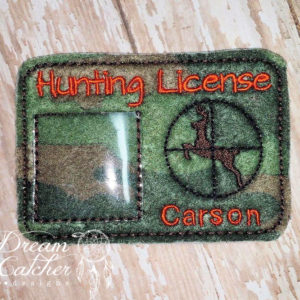 In The Hoop Felt Hunting License Pretend Play Embroidery Design