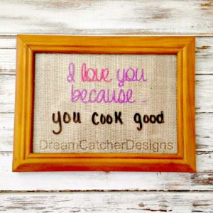 I Love You Because…Filled Embroidery Design