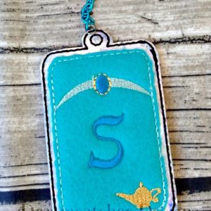 In The Hoop Jazzy Crown Princess Felt Luggage Tag Embroidery Design