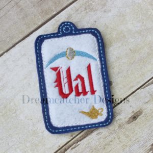 In The Hoop Jazzy Crown Princess Felt Luggage Tag Embroidery Design