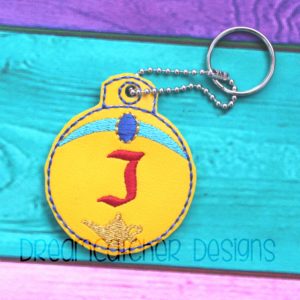 In The Hoop Jazzy Monogram Key Fob Keychain Felt Embroidery Design