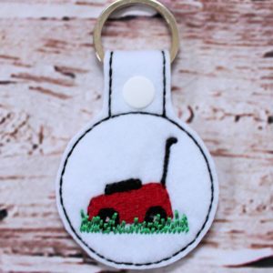 In The Hoop Lawnmower Key Fob Keychain Felt Embroidery Design