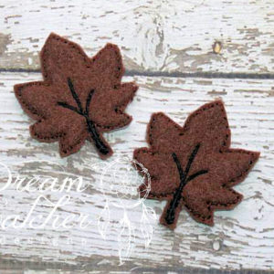 In The Hoop Leaf Leaves Bobby Pin Felt Embroidery Design