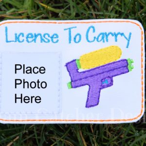 In The Hoop Felt License to Carry License Pretend Play Embroidery Design