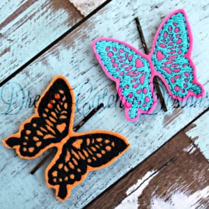 In The Hoop Monarch Butterfly Bobby Pin Felt Embroidery Design
