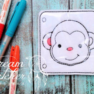 In The Hoop Monkey Coloring Page Embroidery Design