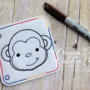 In The Hoop Monkey Coloring Page Embroidery Design