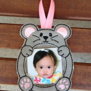 In The Hoop Mouse Animal Picture Frame Embroidery Design