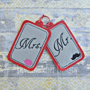 In The Hoop Mr Felt Luggage Tag Embroidery Design