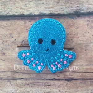 In The Hoop Octopus Bobby Pin Felt Embroidery Design