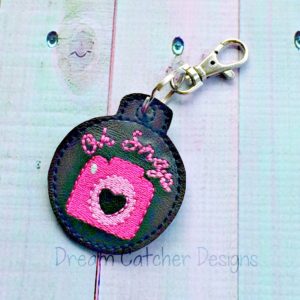 In The Hoop Oh Snap Camera Key Fob Keychain Felt Embroidery Design