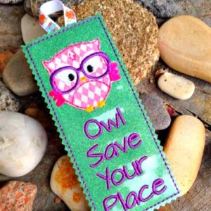 In The Hoop Owl Save Your Place Felt Planner Book Mark Embroidery Design