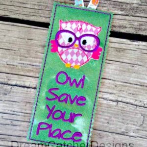 In The Hoop Owl Save Your Place Felt Planner Book Mark Embroidery Design