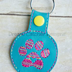 In The Hoop Blank Scallop Key Fob Keychain Felt Embroidery Design