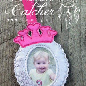 In The Hoop Princess Crown Picture Frame Embroidery Design