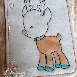 In The Hoop Reindeer Coloring Page Embroidery Design